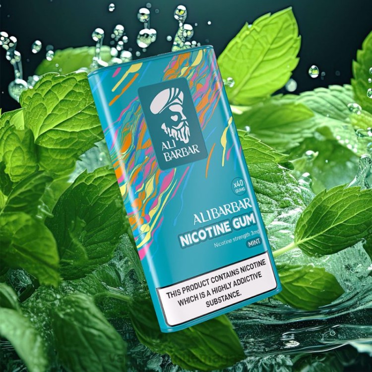 Vape Belgique - Alibarbar gomme à la nicotine menthe L8DN101