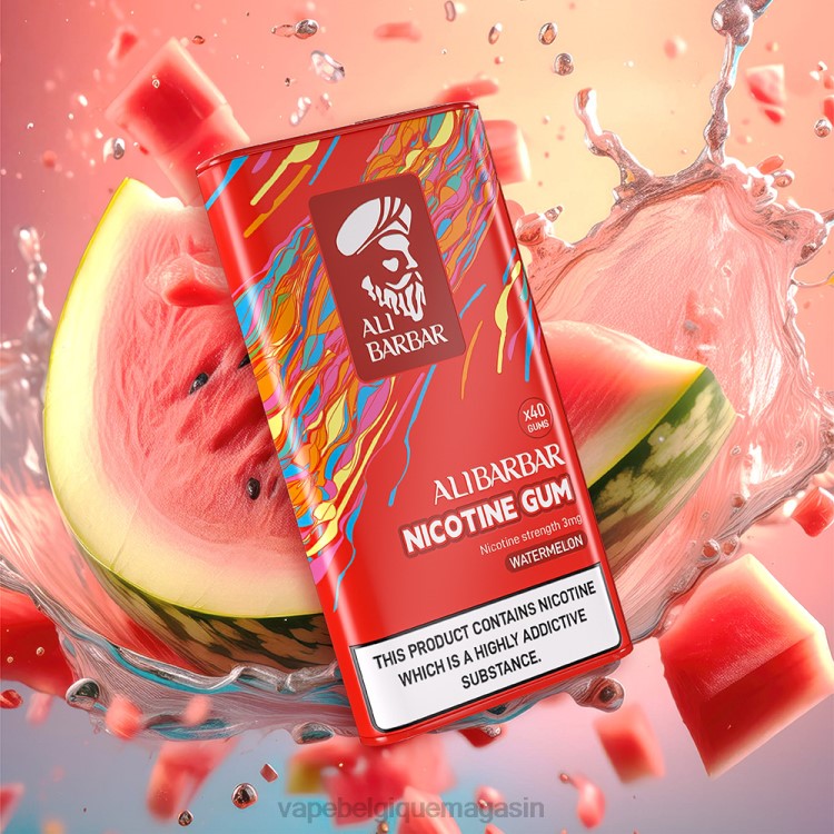 Vape Shop Bruxelles - Alibarbar gomme à la nicotine pêche L8DN102