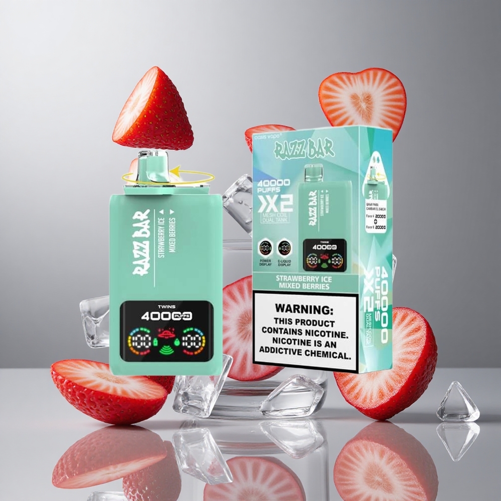 Razz Bar 40000 Bouffées Fraise Glacée_Baies Mixtes Affichage Écran Puissance vape wholesale Belgium