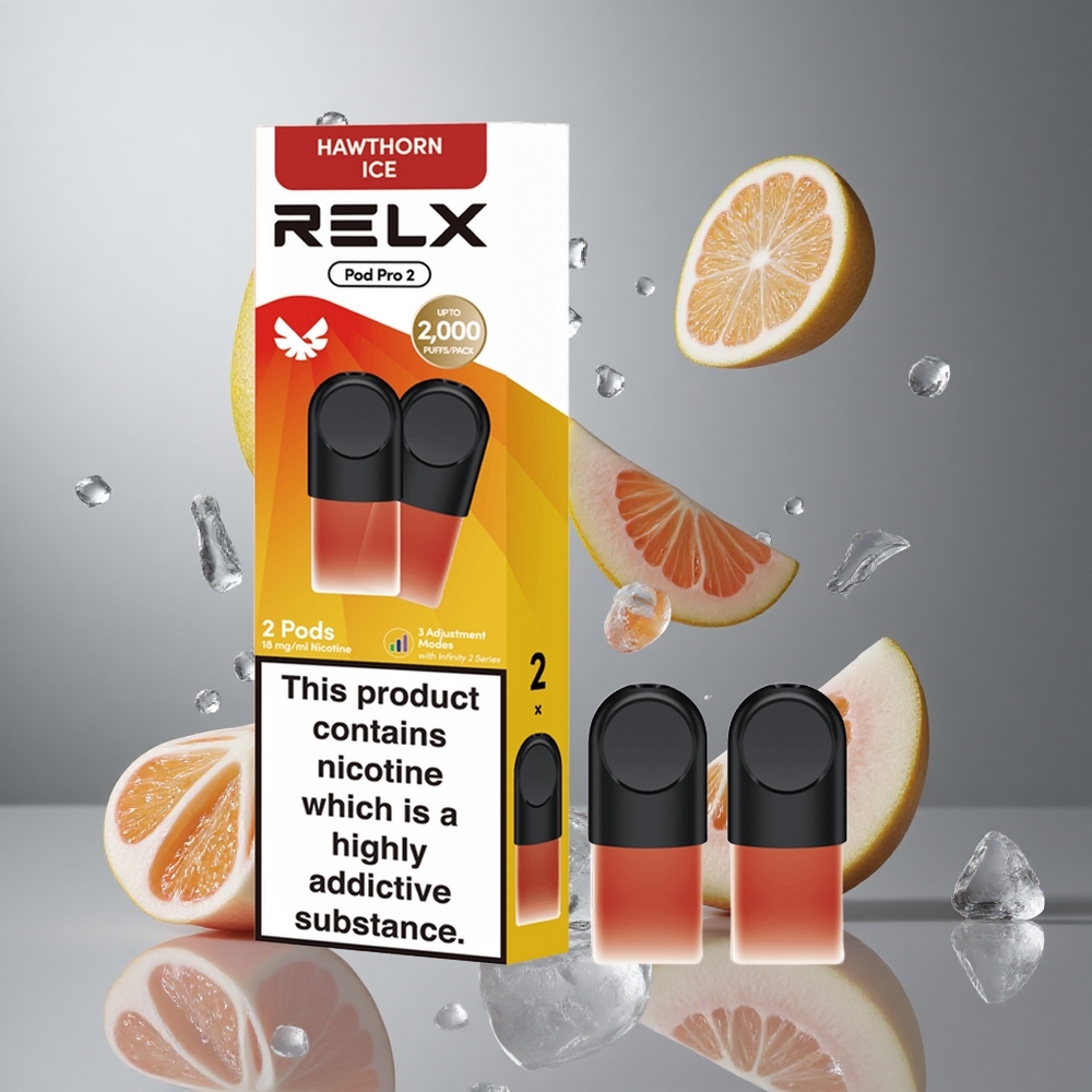 RELX Pod Pro 2 600 bouffées Aubépine Glace 1,8% nicotine vape wholesale Belgium