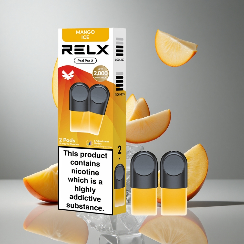 RELX Pod Pro 2 600 bouffées Mangue Glacée 1,8% nicotine vape wholesale Belgium