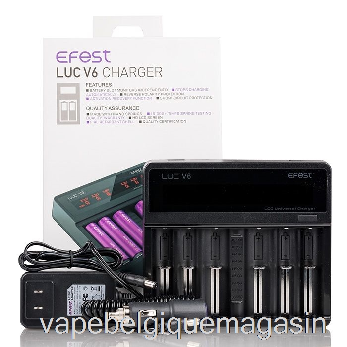 Vape Juice Efest Luc V6 Chargeur Universel Lcd 6 Baies