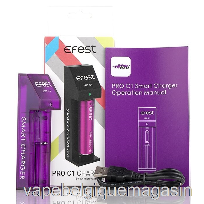 Vape Belgique Efest Pro C1 Chargeur De Batterie Intelligent 1 Baie