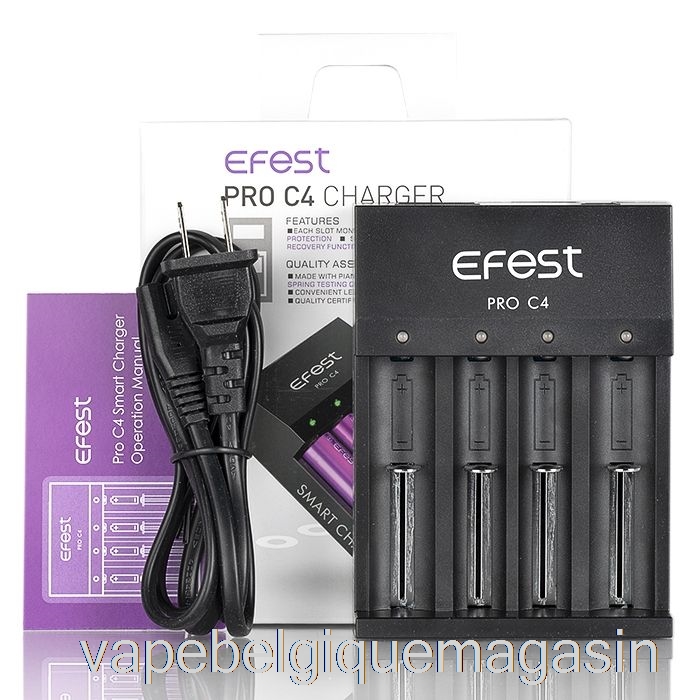 Vape Shop Bruxelles Efest Pro C4 Chargeur De Batterie Intelligent 4 Baies