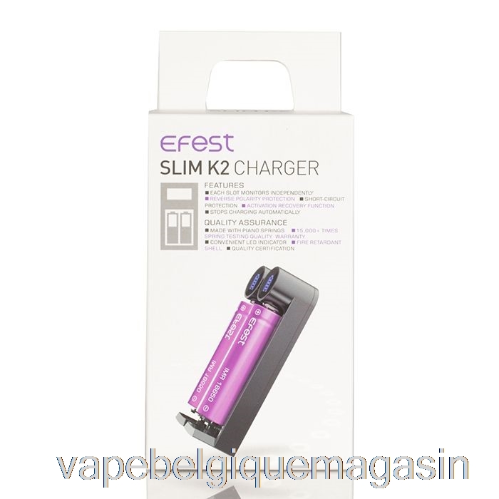 Vape Belgique Efest Slim K2 Chargeur De Batterie à Deux Emplacements