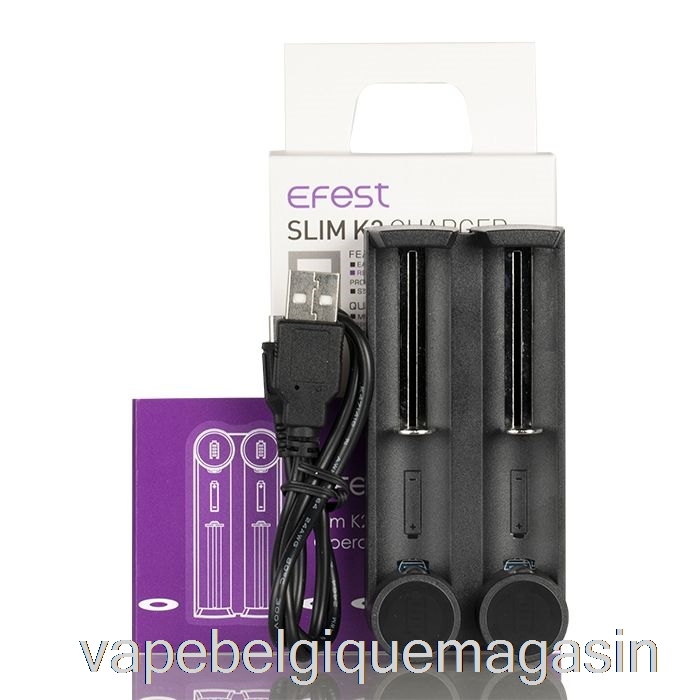 Vape Belgique Efest Slim K2 Chargeur De Batterie à Deux Emplacements