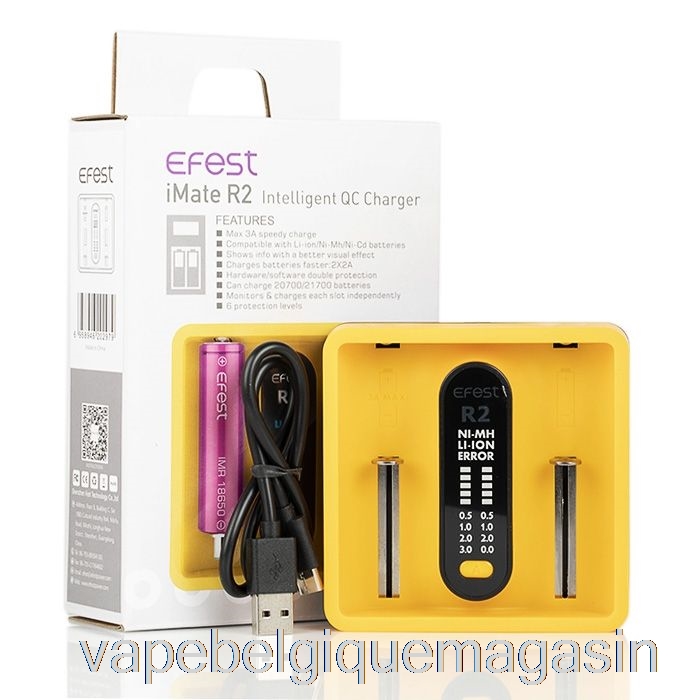 Vape Belgique Efest Imate R2 Chargeur Qc Intelligent