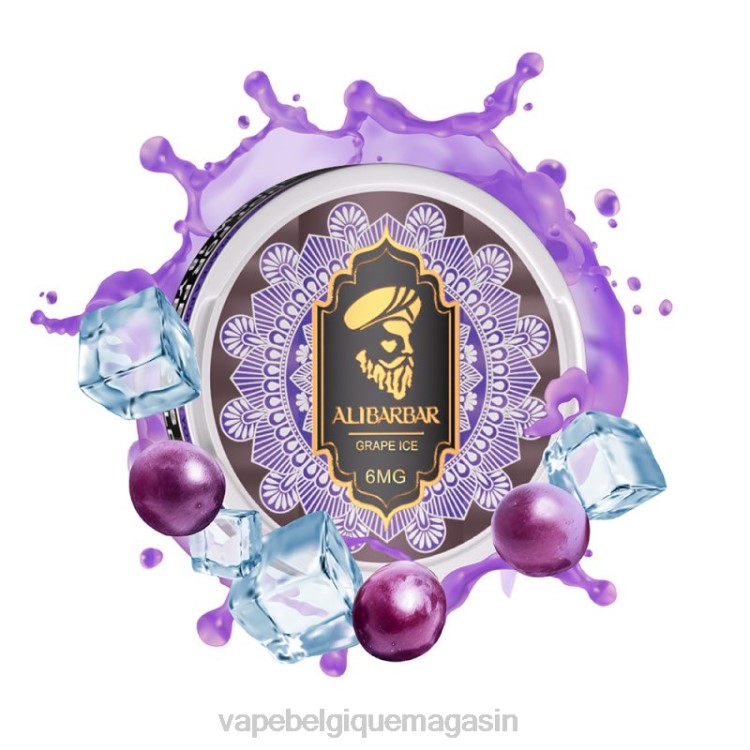 Eliquide Belgique - Alibarbar sachets de nicotine glace aux raisins L8DN85