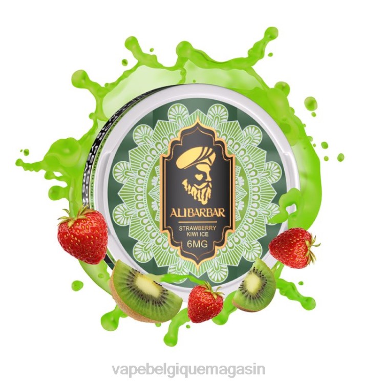 Vape Belgique - Alibarbar sachets de nicotine glace fraise kiwi L8DN91
