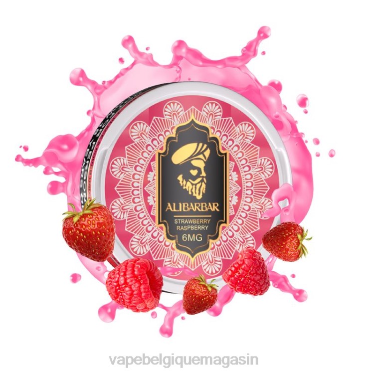 Vape Shop Bruxelles - Alibarbar sachets de nicotine fraise framboise L8DN92