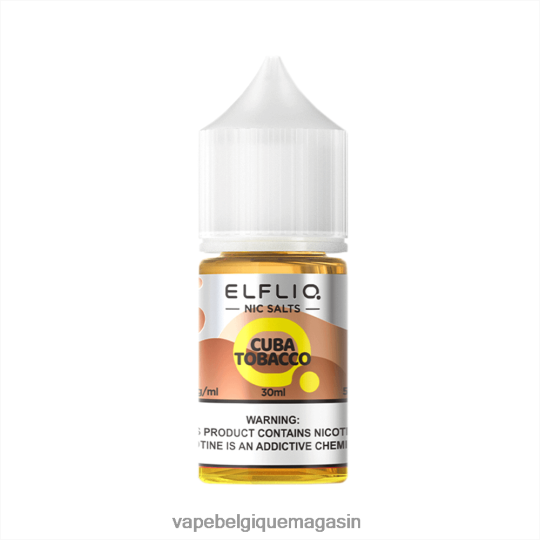 Vape Belgique - ELFBAR ELFLIQ nic sel 30ml tabac à Cuba TLZ0X616