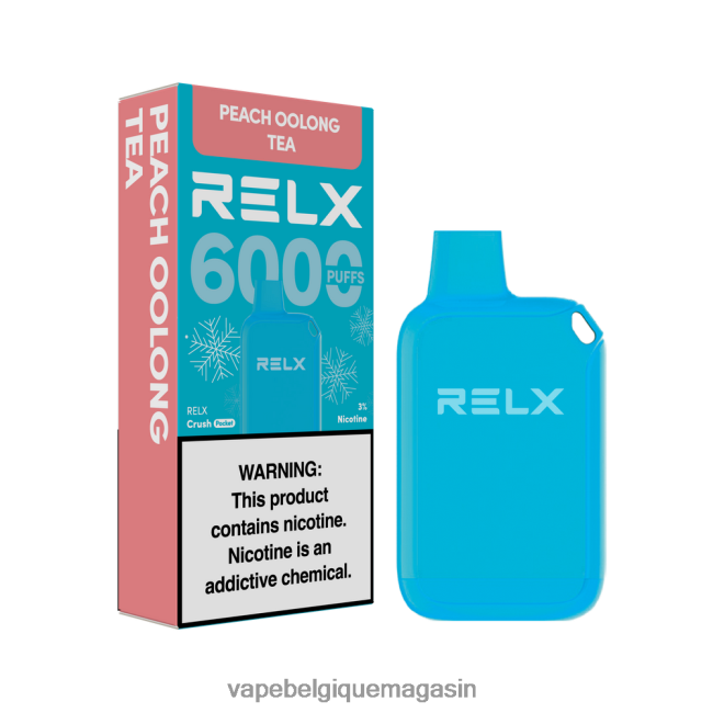 Eliquide Belgique - RELX Crush Pocket 6000 glacé thé oolong à la pêche BLBXJX10