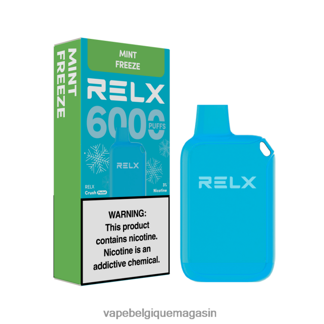 Vape Shop Bruxelles - RELX Crush Pocket 6000 glacé menthe congelée BLBXJX12