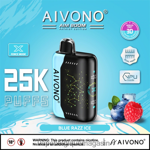 Eliquide Belgique - Aivono AIM BOOM 25000 HZ2D6345 glace bleue