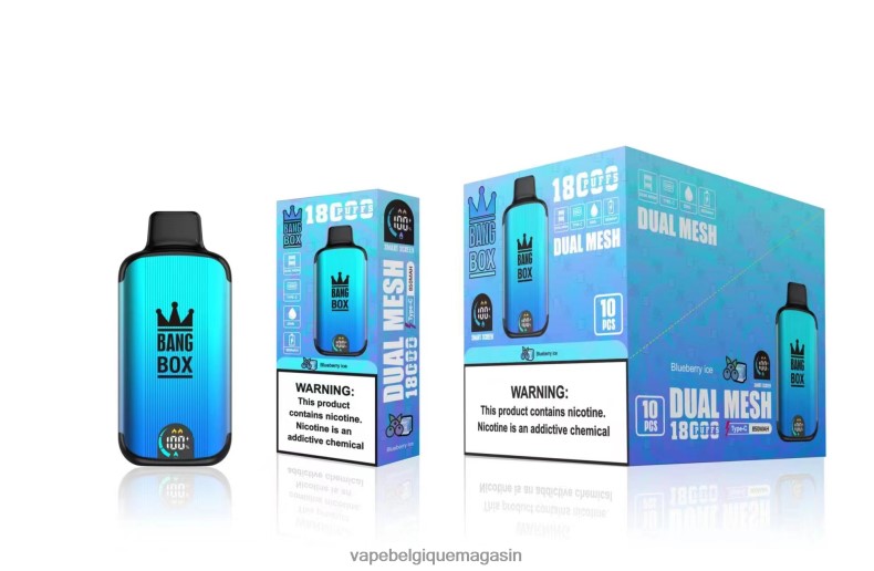 Eliquide Belgique - Bang Box 18000 bouffées glace aux myrtilles 4V64F890