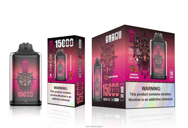 Eliquide Belgique - Bang Box s1-15000 bouffées pastèque framboise 4V64F8105
