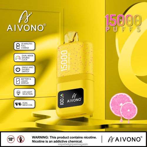 Vape Belgique - Aivono AIM magic 15000 HZ2D661 glace au citron rose