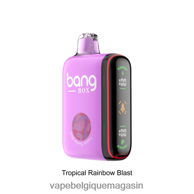 Vape Belgique - Bang Box Affichage de puissance intelligent de 9 000 à 18 000 bouffées explosion arc-en-ciel tropical 4V64F836