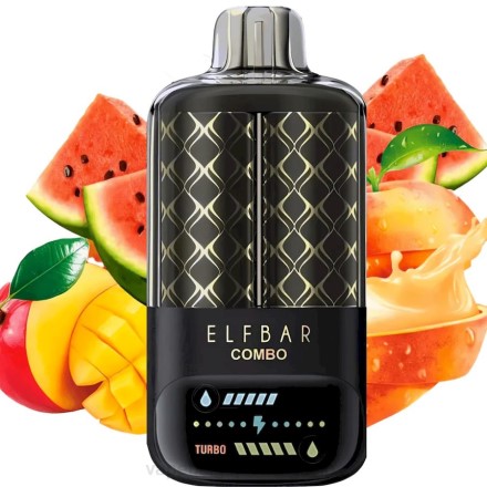 Vape Belgique - Elf Bar Combo 25000 pêche, mangue et pastèque PRN26
