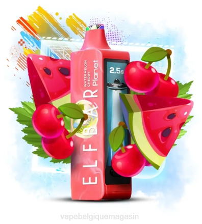 Vape Belgique - Elf Bar Planet 25000 cerise pastèque PRN221