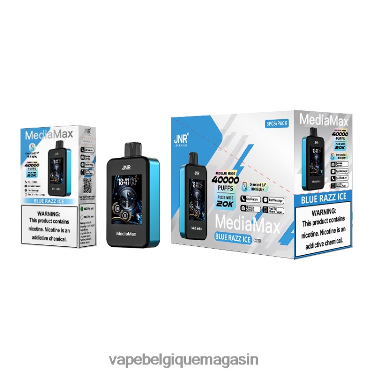 Vape Belgique - JNR MediaMax 40 000 bouffées glace bleue T26B2D21
