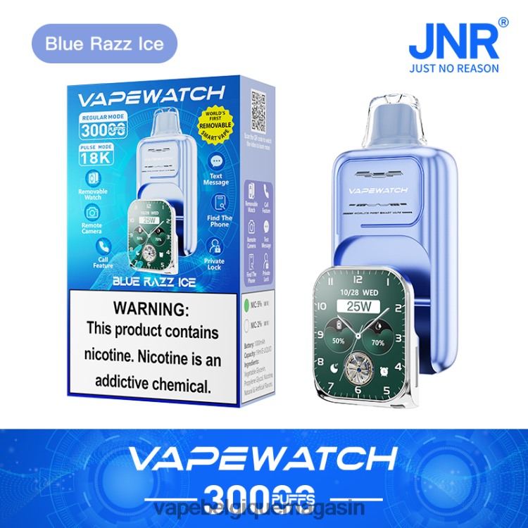Vape Belgique - JNR montre vape glace bleue T26B2D11