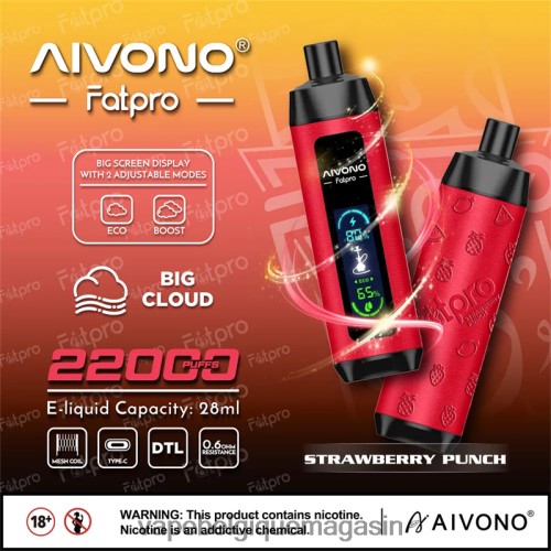 Vape Jetable - Aivono Fatpro 22000 HZ2D68 punch aux fraises