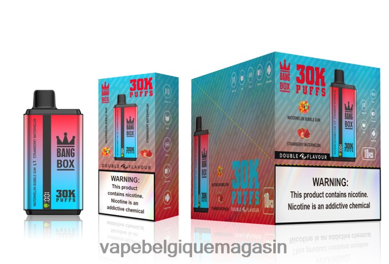 Vape Jetable - Bang Box 30 000 bouffées double saveurs bubble gum pastèque et pastèque fraise 4V64F868