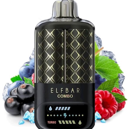 Vape Jetable - Elf Bar Combo 25000 cassis framboise & raisin PRN28