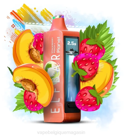Vape Jetable - Elf Bar Planet 25000 pêche aux fraises PRN228