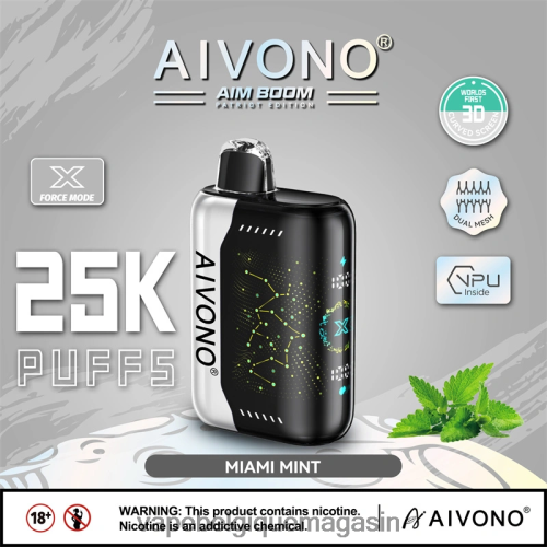 Vape Juice - Aivono AIM BOOM 25000 HZ2D6349 menthe de Miami