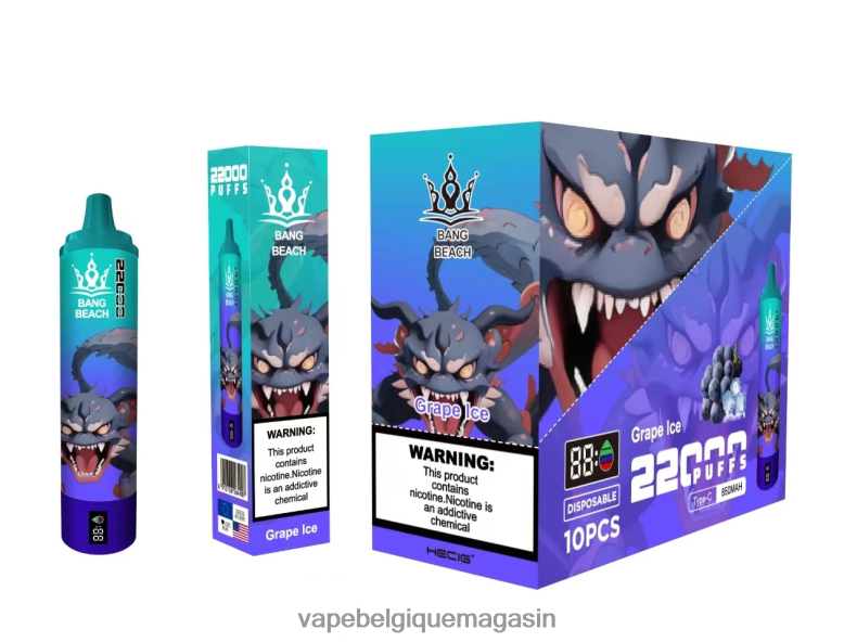 Vape Juice - Bang Beach Écran intelligent de 22 000 bouffées glace aux raisins 4V64F819