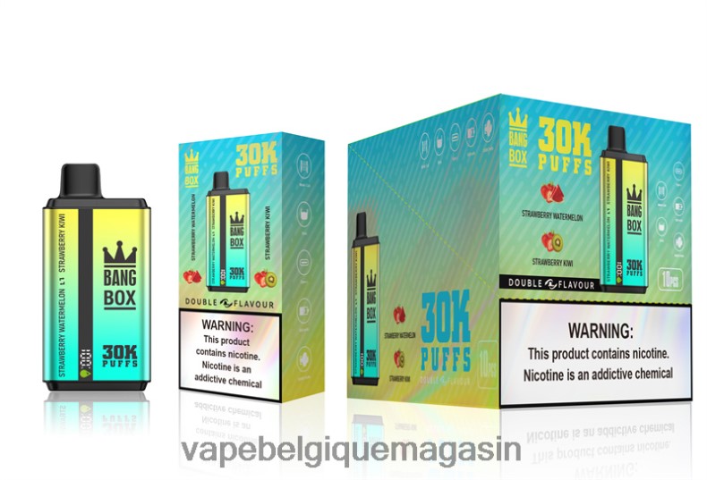 Vape Juice - Bang Box 30 000 bouffées double saveurs fraise pastèque & fraise kiwi 4V64F864