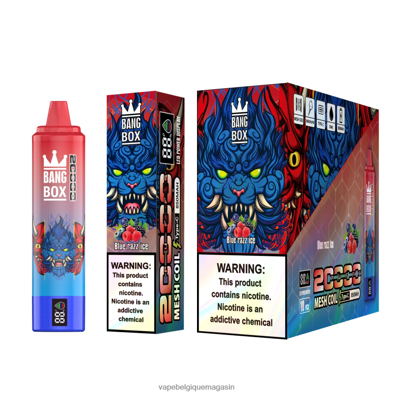 Vape Juice - Bang Box Écran intelligent de 20 000 bouffées glace bleue 4V64F859