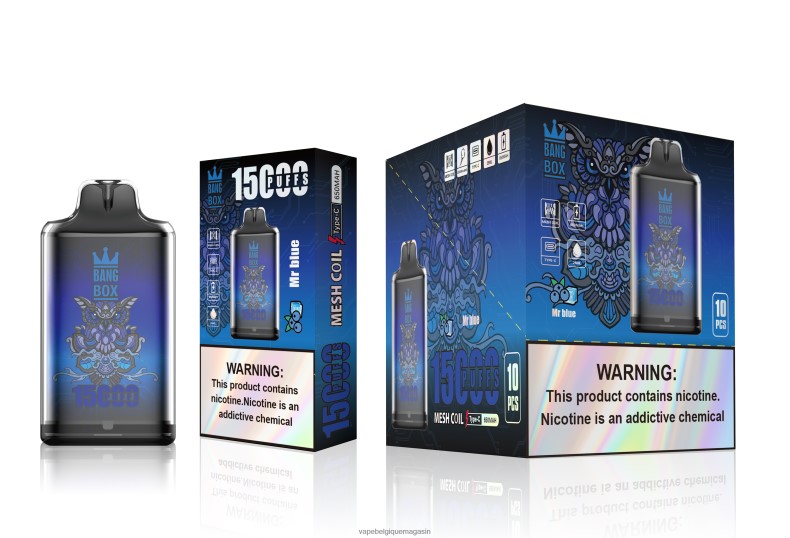 Vape Juice - Bang Box s1-15000 bouffées monsieur bleu 4V64F8109