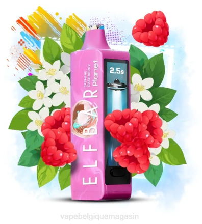 Vape Juice - Elf Bar Planet 25000 jasmin framboise PRN219
