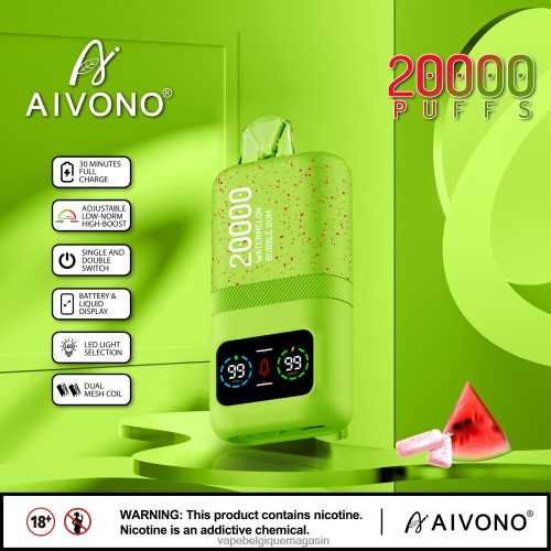 Vape Shop Bruxelles - Aivono AIM magic 20000 HZ2D682 bubble-gum à la pastèque