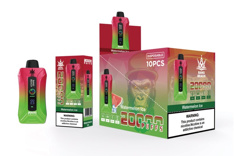 Vape Shop Bruxelles - Bang Beach Vape à écran intelligent de 20 000 bouffées glace à la pastèque 4V64F87