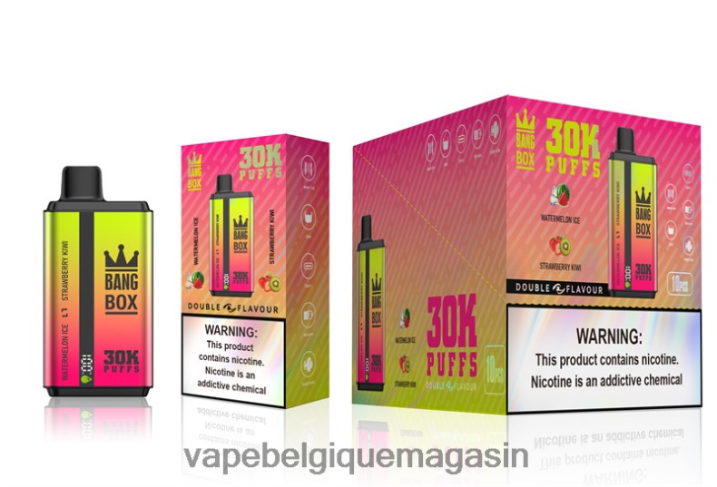 Vape Shop Bruxelles - Bang Box 30 000 bouffées double saveurs glace pastèque & fraise kiwi 4V64F862