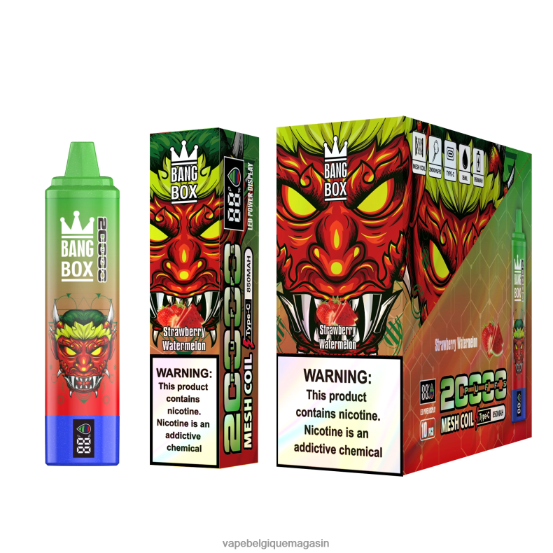Vape Shop Bruxelles - Bang Box Écran intelligent de 20 000 bouffées pastèque fraise 4V64F852