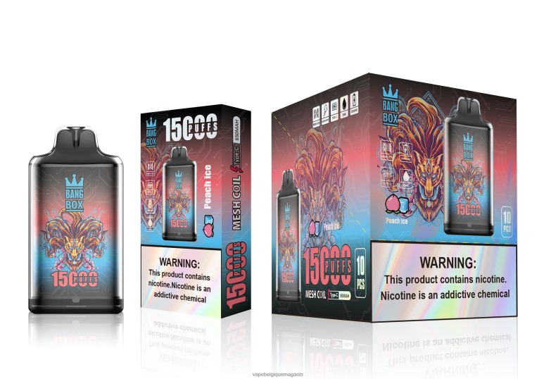 Vape Shop Bruxelles - Bang Box s1-15000 bouffées glace à la pêche 4V64F8102