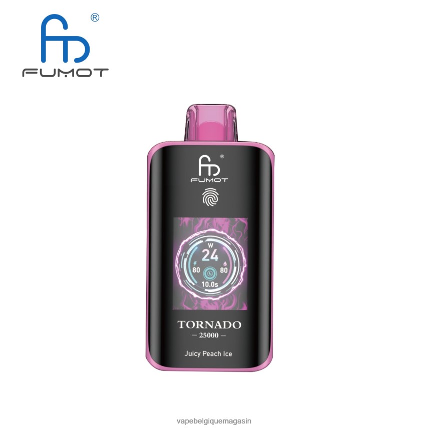 Vape Shop Bruxelles - Fumot Tornado 25000 vapes jetables glace à la pêche juteuse B664687