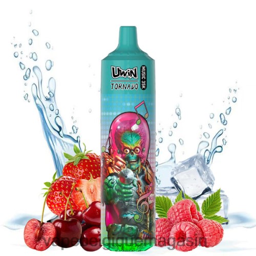 Vape Shop Bruxelles - UWIN CRYSTAL vape jetable 35k HZ2D6387 glace à la fraise, à la framboise et à la cerise