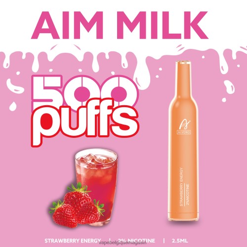 Vape Belgique - Aivono AIM MILK 500 HZ2D6266 énergie fraise