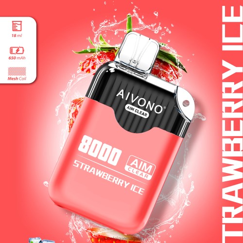 Eliquide Belgique - Aivono AIM CLEAR 8000 HZ2D6205 glace à la fraise