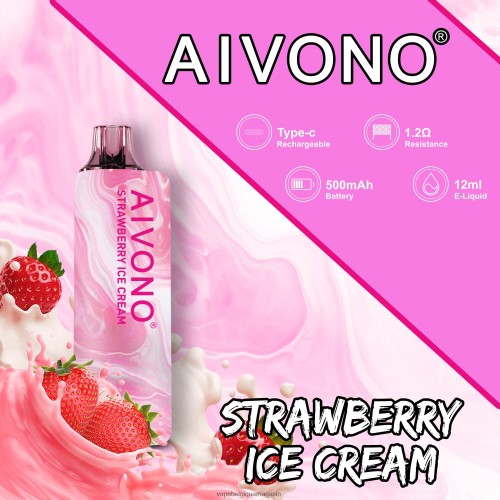 Eliquide Belgique - Aivono AIM GUN 7000 HZ2D6105 glace à la fraise