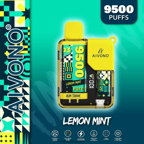 Eliquide Belgique - Aivono AIM TANK 9500 HZ2D635 menthe citronnée