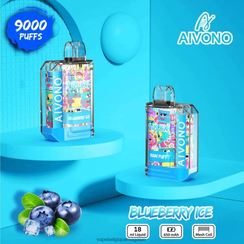 Eliquide Belgique - Aivono AIM XXL Autocollant bouche 9000 transparent HZ2D650 glace aux myrtilles