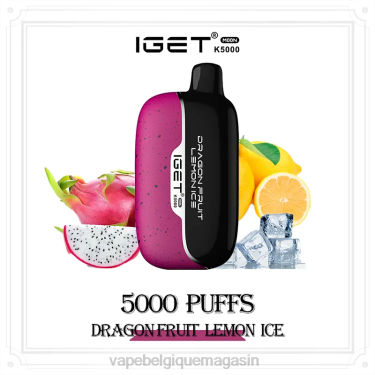 Eliquide Belgique - IGET Moon k5000 6B0N20 glace au citron et au fruit du dragon