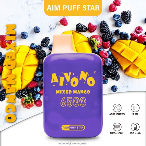 Vape Belgique - Aivono AIM PUFF STAR 6500 HZ2D6296 mangue mélangée